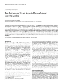 Two Retinotopic Visual Areas in Human Lateral Occipital Cortex