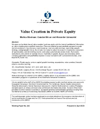 Value Creation in Private Equity