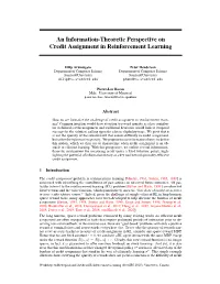 An Information-Theoretic Perspective on Credit Assignment in Reinforcement Learning