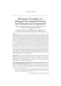 Illustrative Examples in a Bilingual Decoding Dictionary: an (Un)Necessary Component