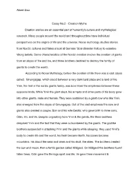 Mythology Essay 2: Creation.Pdf