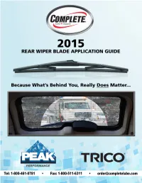 Rear Wiper Blade Application Guide