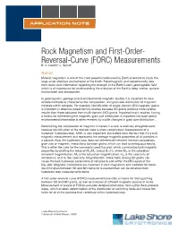 Rock Magnetism and FORC Measurements
