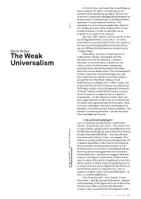 The Weak Universalism