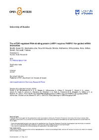 University of Dundee the Mtor Regulated RNA-Binding Protein