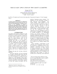 A Vısual Basic Application Ogf Early Algorithm