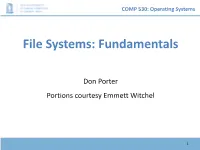 File Systems: Fundamentals