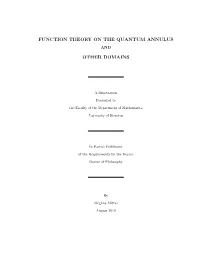 Function Theory on the Quantum Annulus Other
