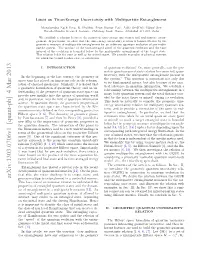 Limit on Time-Energy Uncertainty with Multipartite Entanglement