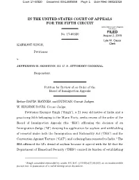 Singh V. Sessions, 699 F.App’X 418 (5Th Cir