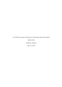 The 20Th International Workshop on Multi-Agent-Based Simulation