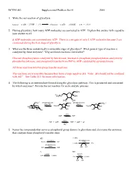BCHM 463 Supplemental Problem Set #1 2005 1. Write the Net Reaction Of