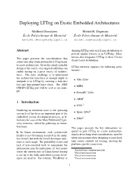 Deploying Lttng on Exotic Embedded Architectures