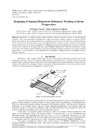 Designing of Sensing Element for Bolometer Working at Room Temperature