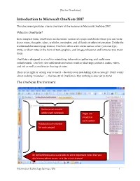 Introduction to Microsoft Onenote 2007