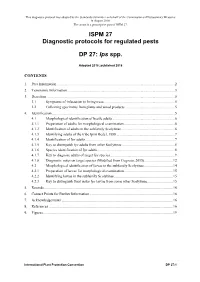 ISPM 27 Diagnostic Protocols for Regulated Pests DP 27: Ips Spp