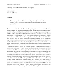 Sovereign Poetics: from Exception to Apocrypha