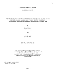 By David A. Brew'' and Arthur B. Ford1 This Report Is Preliminary and Has