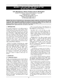 Michell, Laplace and the Origin of the Black Hole Concept