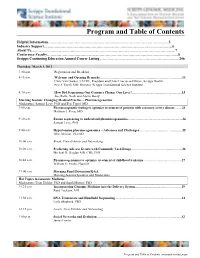 Program and Table of Contents