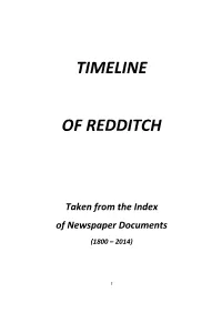 Timeline of Redditch