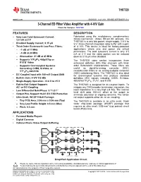 3-Channel ED Filter Video Amplifier with 4-V/V Gain Datasheet