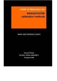 Limit of Detection for Calibration Methods