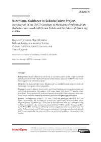 Nutritional Guidance in Sakado Folate Project