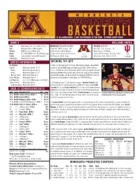 Opening Tip-Off Minnesota Projected Starters