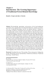 The Growing Importance of Traditional Forest-Related Knowledge