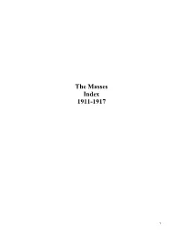 The Masses Index 1911-1917