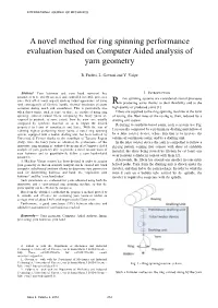 A Novel Method for Ring Spinning Performance Evaluation Based on Computer Aided Analysis of Yarn Geometry