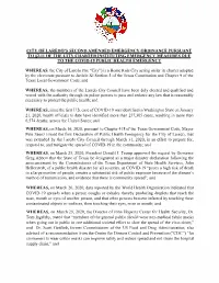 Amended Emergency Ordinance Pursuant to §2.11 of the City Charter Instituting Emergency Measures Due to the Covid-19 Public Health Emergency