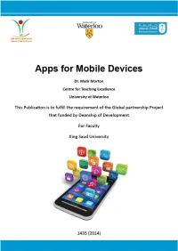 Apps for Mobile Devices 1