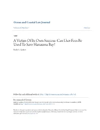 Can User Fees Be Used to Save Hanauma Bay? Emily A