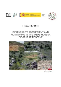 Final Report Biodiversity Assessment and Monitoring