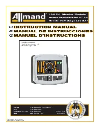 Instruction Manual Manual De Instrucciones Manuel D