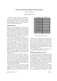Memory Ordering in Modern Microprocessors Paul E