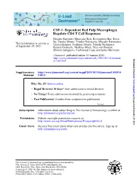 Regulate CD4 T Cell Responses Dependent Red Pulp Macrophages − CSF-1