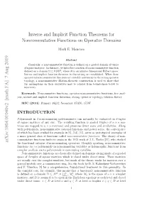 Inverse and Implicit Function Theorems for Noncommutative