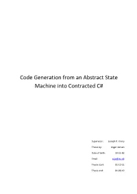 Code Generation from an Abstract State Machine Into Contracted C