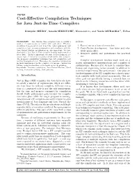 Cost-Effective Compilation Techniques for Java Just-In-Time Compilers 3