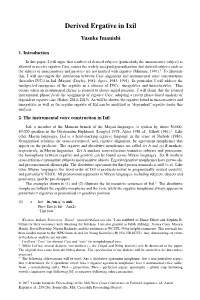 Derived Ergative in Ixil