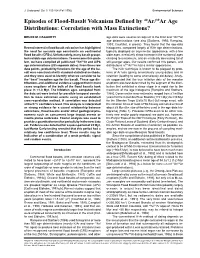 Episodes of Flood-Basalt Volcanism Defined by 40Ar/39Ar Age Distributions: Correlation with Mass Extinctions?