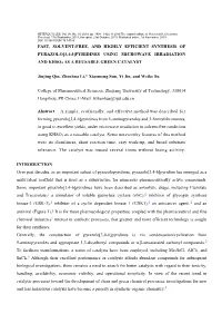 FAST, SOLVENT-FREE, and HIGHLY EFFICIENT SYNTHESIS of PYRAZOLO[3,4-B]PYRIDINES USING MICROWAVE IRRADIATION