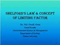 Shelford's Law & Concept of Limiting Factor
