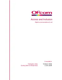 Access and Inclusion Digital Communications for All