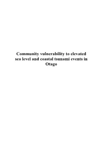 Community Vulnerability to Elevated Sea Level and Coastal Tsunami Events in Otago