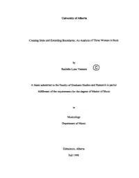 Creating Style and Extending Boundaries: an Analysis of Three