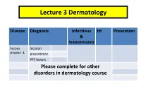 Lecture 3 Dermatology